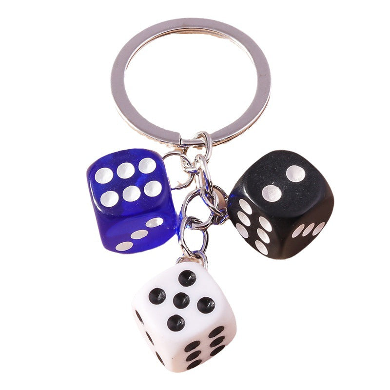 Wholesale Resin Geometry Square Dice Keychain